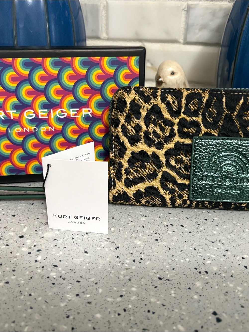 Kurt Geiger Southbank Leopard Jacquard Zip Wallet